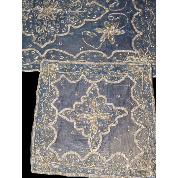 Hand Embroidered Vintage Turkish Coffee/Table Decor Mat/Placement Set - Picture 3 of 10